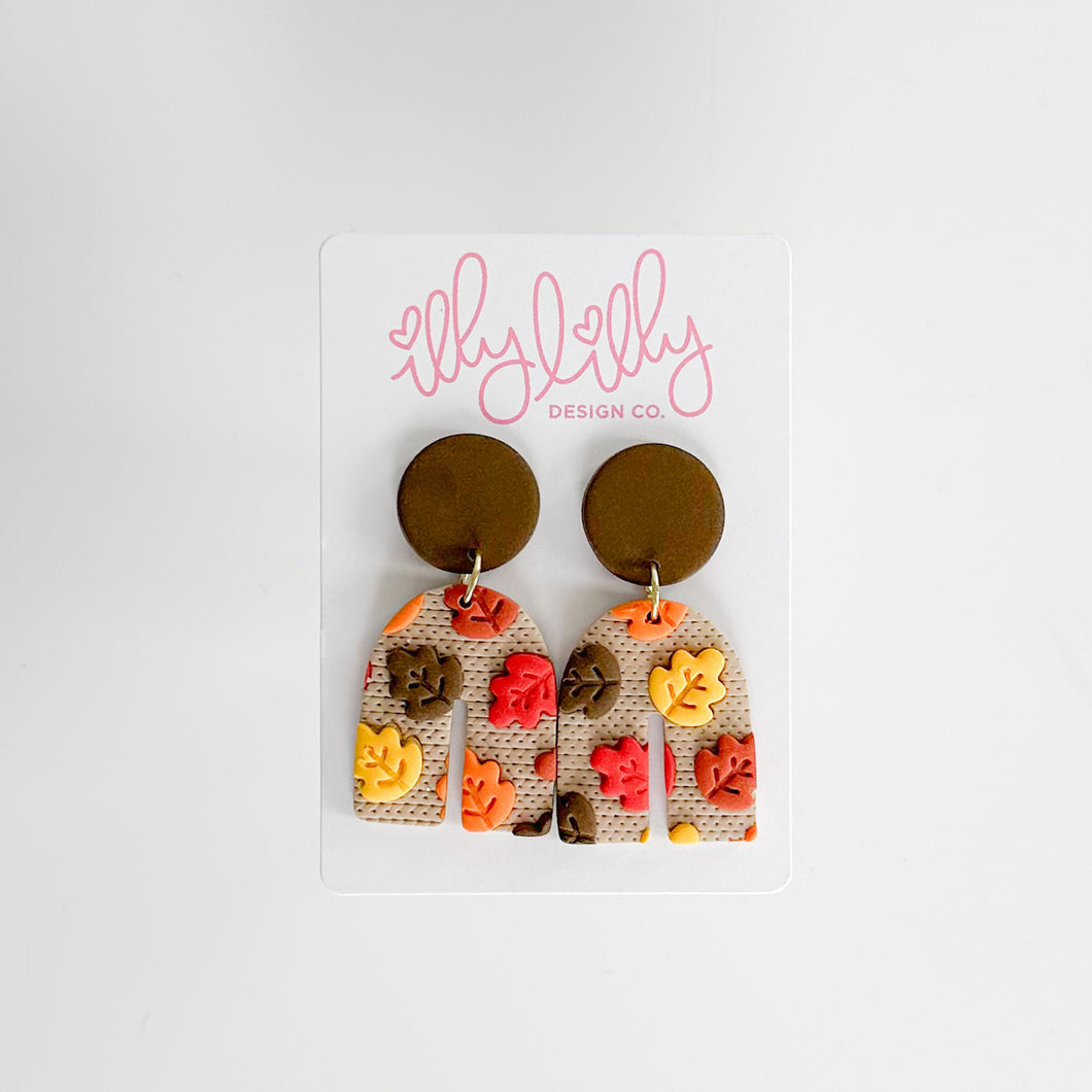 Leaf Print Slab Earrings