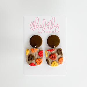 Leaf Print Slab Earrings