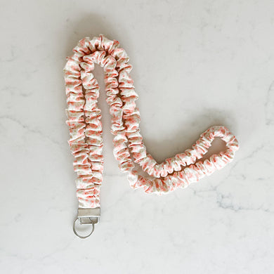 Peachy Pink Floral Scrunchie Lanyard