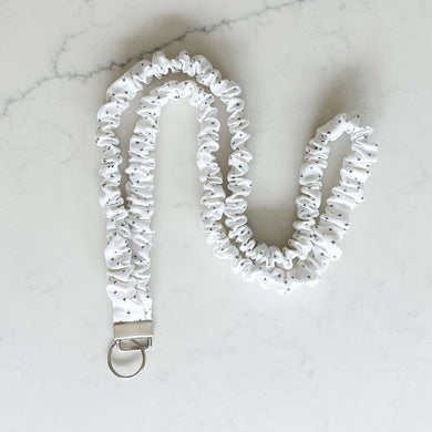 White Plus Plus Scrunchie Lanyard