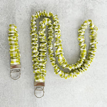 Load image into Gallery viewer, Green Gingham Scrunchie Lanyard and Keychain Set
