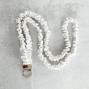 White Plus Plus Scrunchie Lanyard