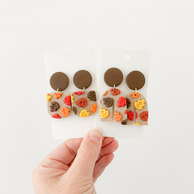 Leaf Print Slab Earrings