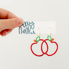 Load image into Gallery viewer, Doodle Open Apple Hoop Earrings
