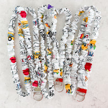Load image into Gallery viewer, Lined Paper School Supply Scrunchie Lanyard