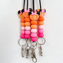 Load image into Gallery viewer, Glitter Minnie Pumpkin Lanyard