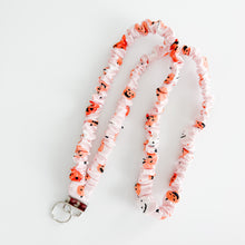 Load image into Gallery viewer, Pink Party Pumpkins Scrunchie Lanyard