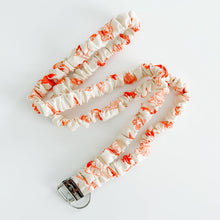 Load image into Gallery viewer, Ivory and Orange Halloween Doodle Scrunchie Lanyard