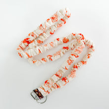 Load image into Gallery viewer, Ivory and Orange Halloween Doodle Scrunchie Lanyard