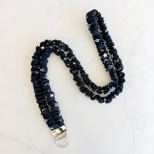 Load image into Gallery viewer, Star Doodle Black and White Scrunchie Lanyard
