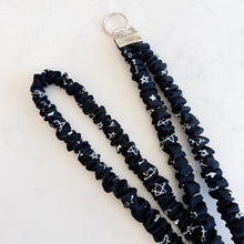 Load image into Gallery viewer, Star Doodle Black and White Scrunchie Lanyard
