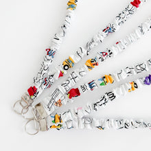 Load image into Gallery viewer, Lined Paper School Supply Scrunchie Lanyard