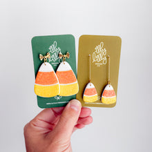 Load image into Gallery viewer, Mini Glitter Candy Corn Earrings