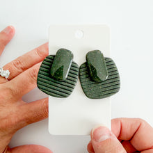 Load image into Gallery viewer, Forrest Green Statment Stud Earrings