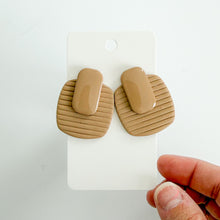 Load image into Gallery viewer, Latte Statment Stud Neutral Earrings