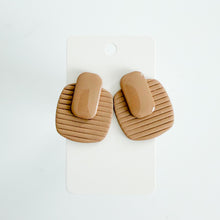 Load image into Gallery viewer, Latte Statment Stud Neutral Earrings