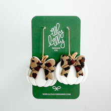Load image into Gallery viewer, White and Cheetah Statement Pumpkin Earrings