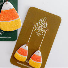 Load image into Gallery viewer, Mini Glitter Candy Corn Earrings
