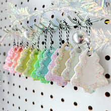 Load image into Gallery viewer, *SURPRISE* Pastel Glitter Tree Ornaments