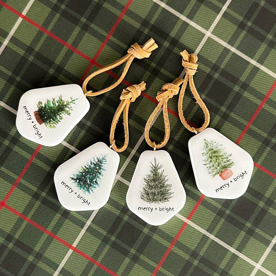 Merry + Bright Christmas Tree Ornament