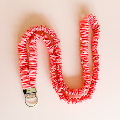 Think Pink Star Print Scrunchie Lanyard