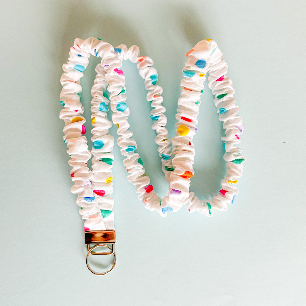 Color Dot Scrunchie Lanyard