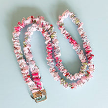 Load image into Gallery viewer, HOLIDAY Pastel Pink Santa Scrunchie Lanyard