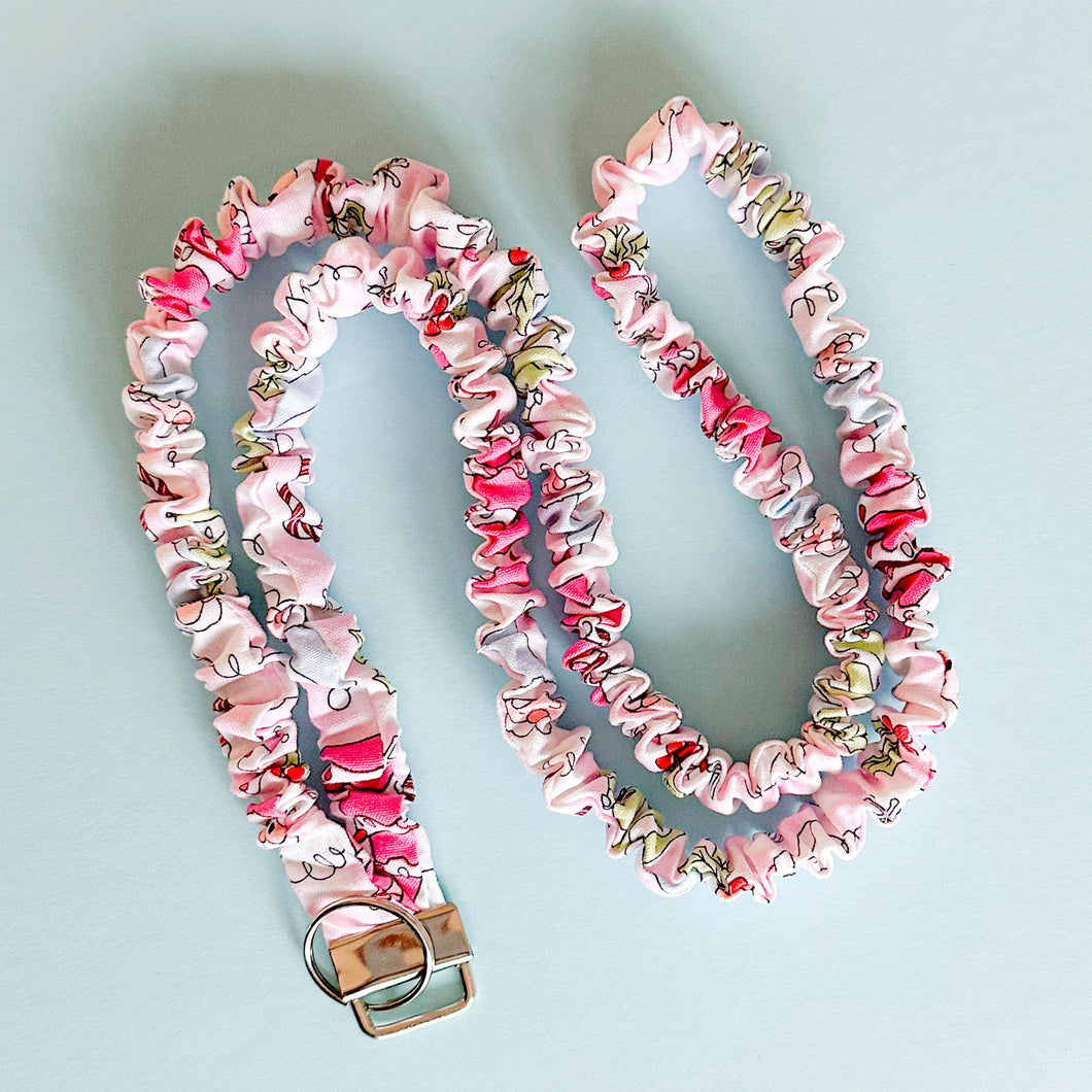 HOLIDAY Pastel Pink Santa Scrunchie Lanyard