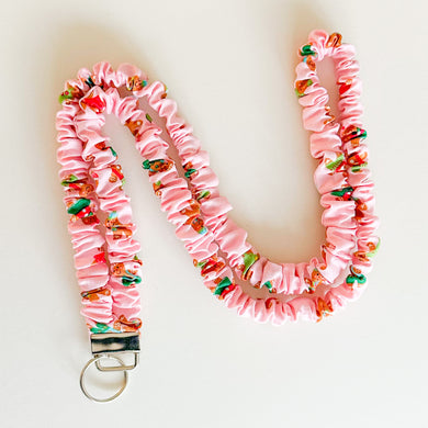 HOLIDAY Pink Gingerbread Scrunchie Lanyard