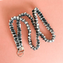 Load image into Gallery viewer, Gingham Black and White Scrunchie Lanyard