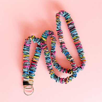 Colorful Stripe Scrunchie Lanyard