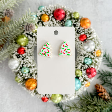 Tree Sugar Cookie Stud Earrings