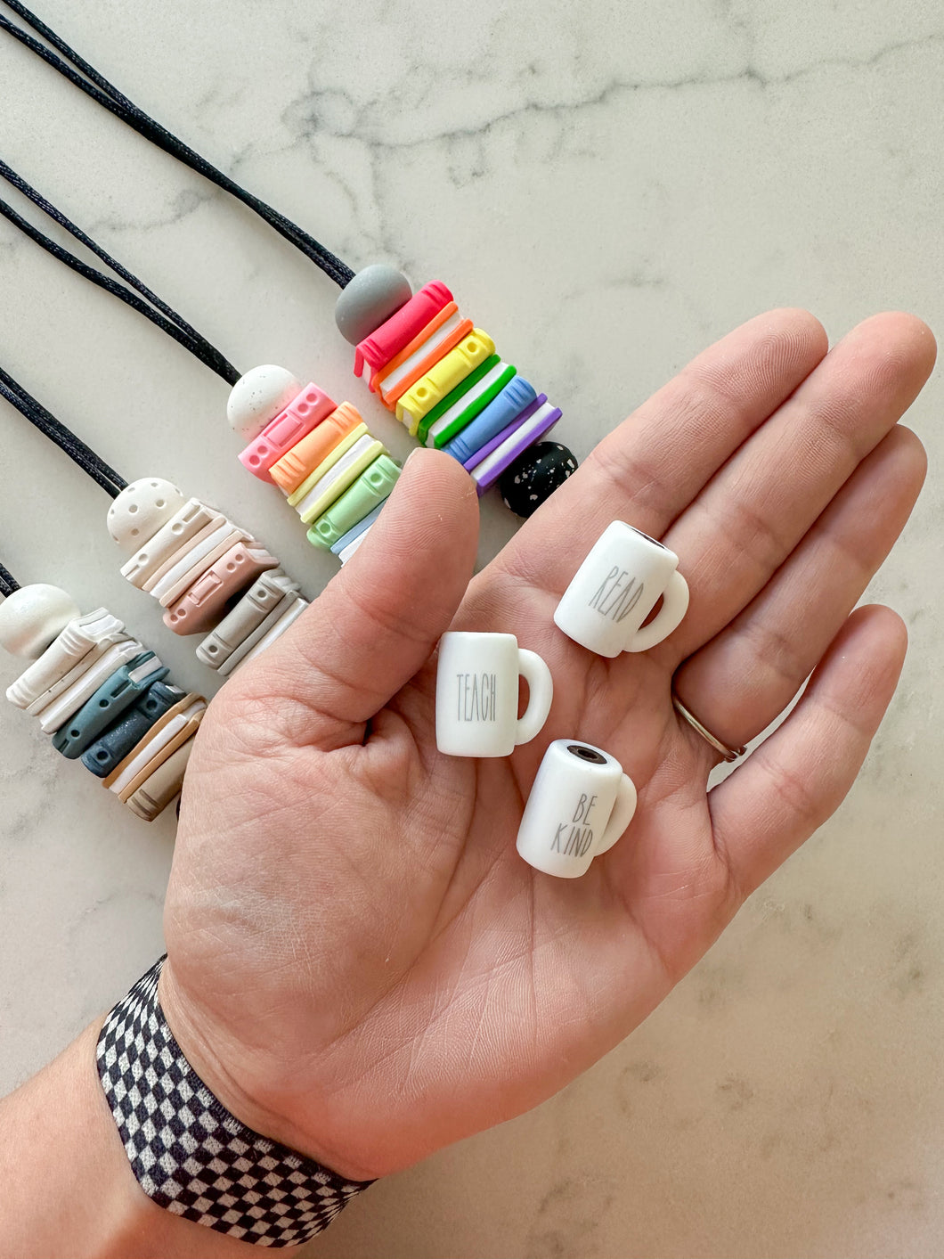 Bookstack Lanyard in Pastel Rainbow