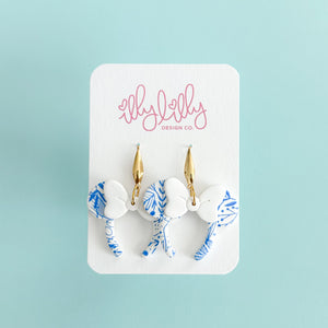 Blue Floral Mouse Earrings