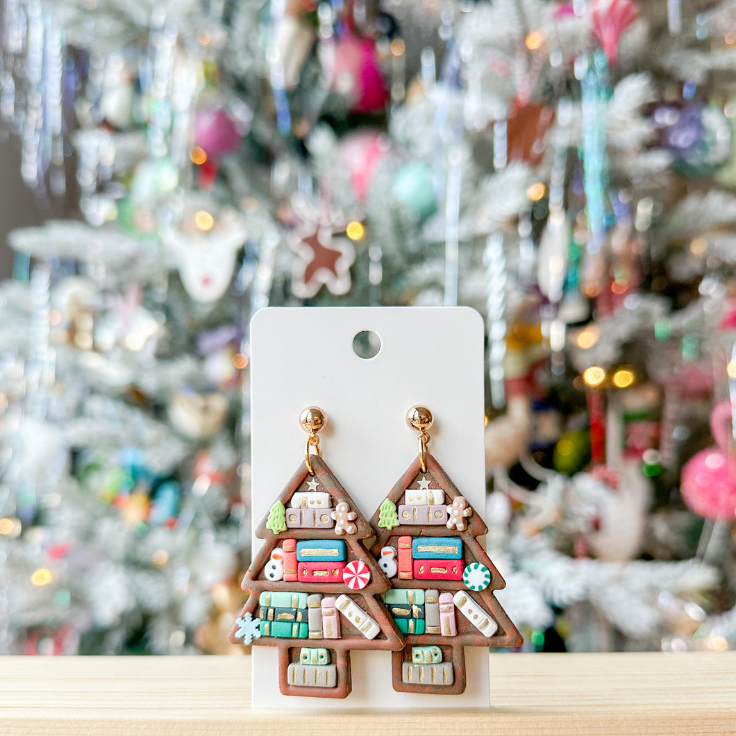Tree Bookshelf Earrings