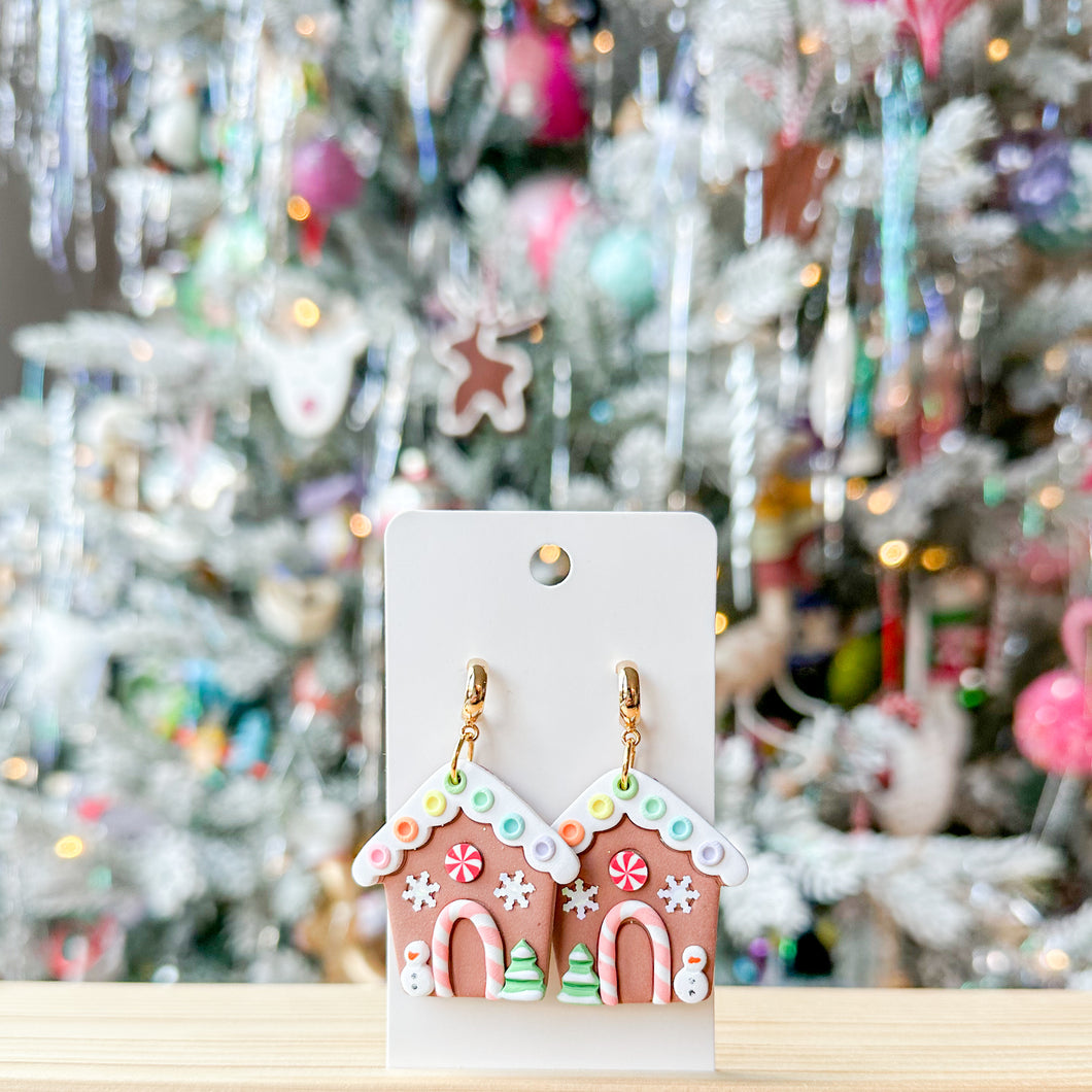 Decorated Gingerbread House Earrings