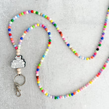 Load image into Gallery viewer, Read Good Books Rainbow Brights Beaded Lanyard