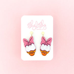 (Color Clay Base) Daisy Duck Earrings