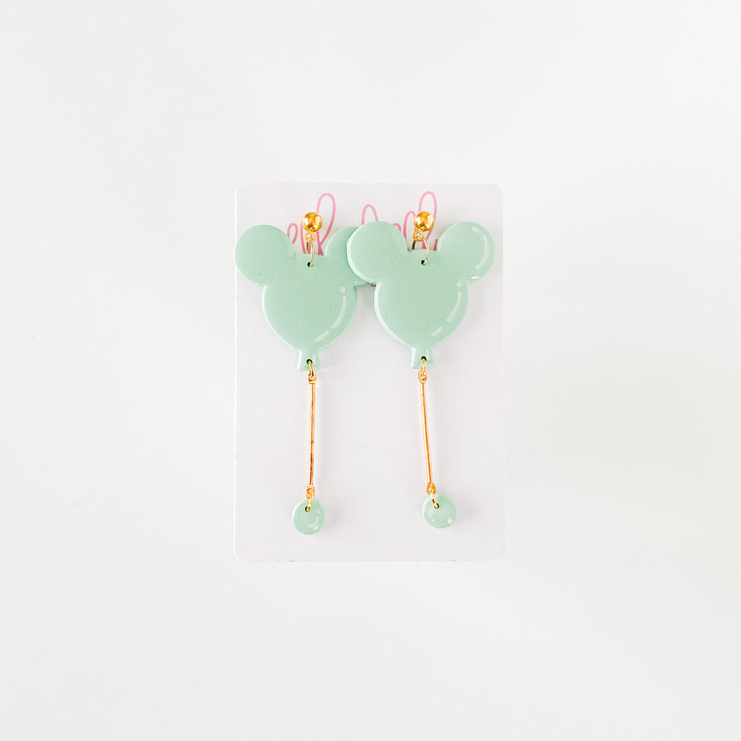 Mint Mouse Balloon Earrings