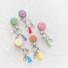 Load image into Gallery viewer, Smiley Patch Badge Reel (color randomly selected)