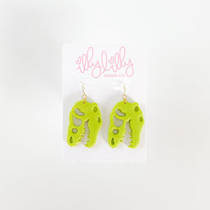 Bright Green Rex Scull Earrings