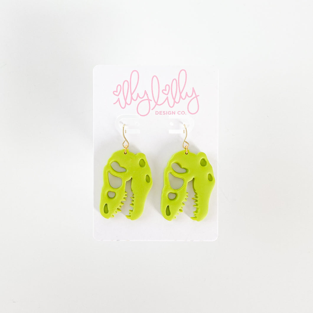Bright Green Rex Scull Earrings