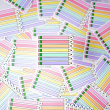 Load image into Gallery viewer, Rainbow Pencil Stickers 3”