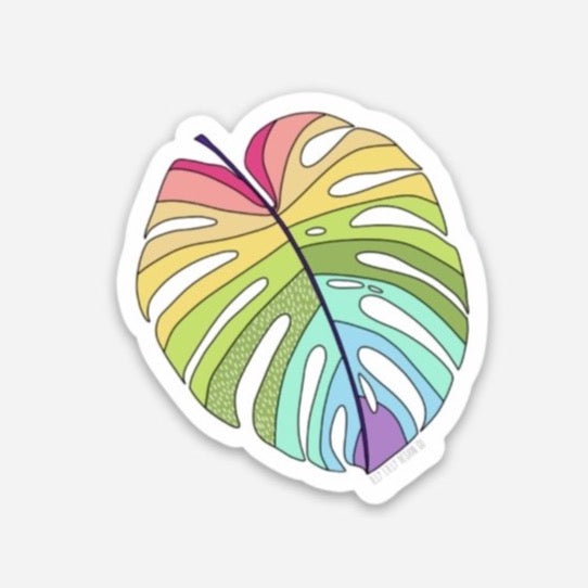 Rainbow Monstera Sticker