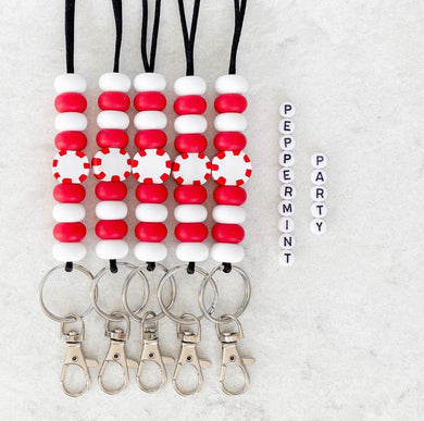 Peppermint Party Silicone Lanyard