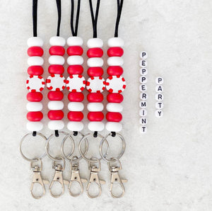 Peppermint Party Silicone Lanyard