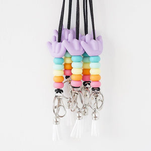 Rainbow Connection Silicone ILY Hand Lanyards
