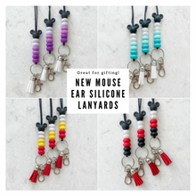 Load image into Gallery viewer, NEW Color Pop Mouse Ear Silicone Lanyards