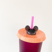 Load image into Gallery viewer, Glitter Black Magical Mouse Straw Toppers