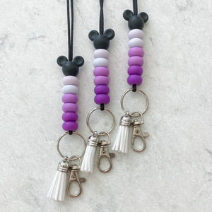 NEW Color Pop Mouse Ear Silicone Lanyards